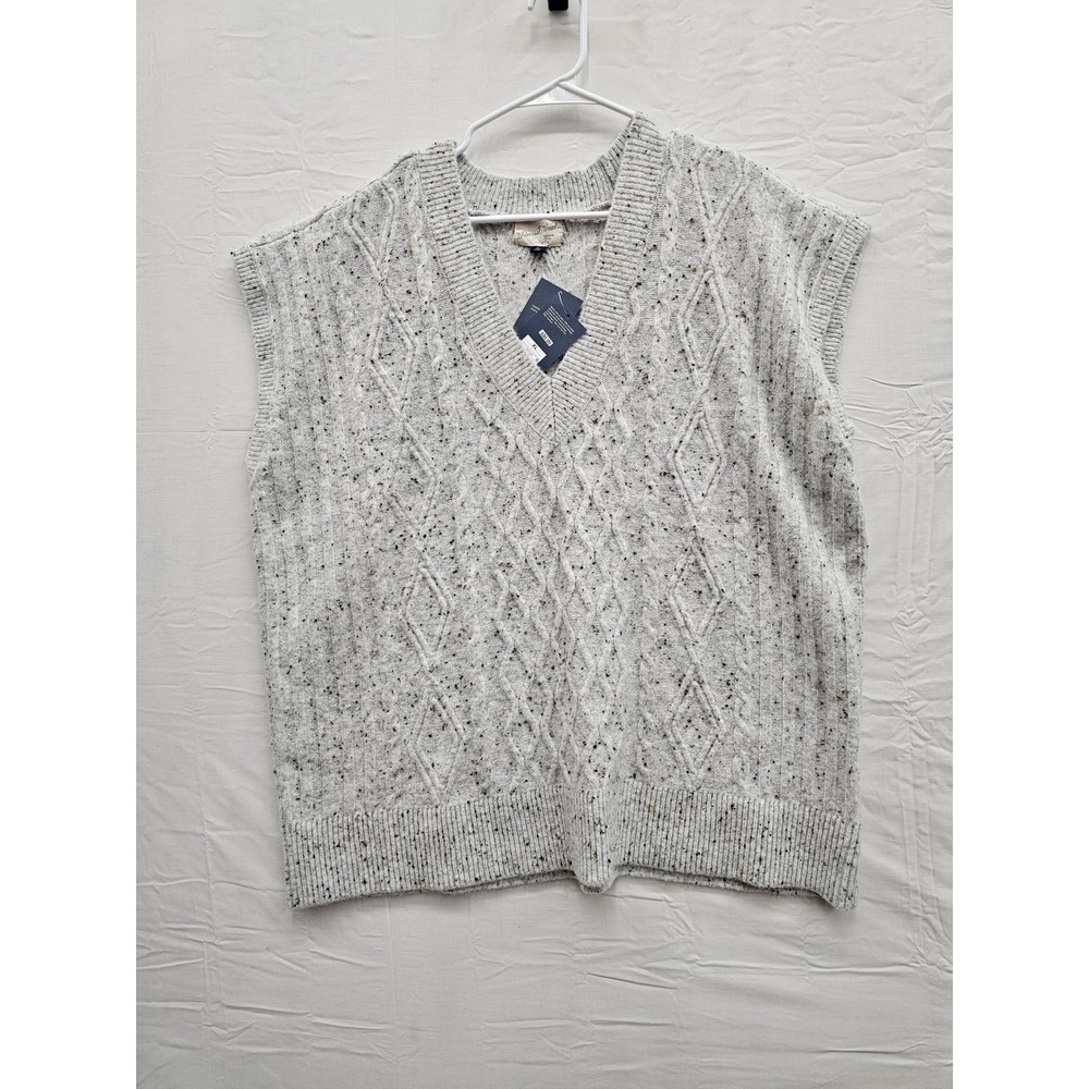 Universal Thread Womens Cable Knit Sweater Vest Gray Polyester Blend Size XL